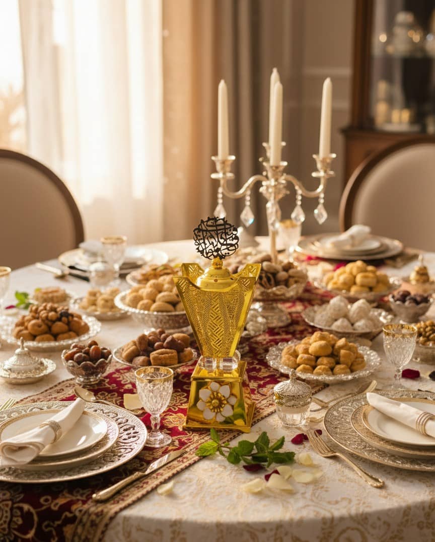 مبخرة فاخرة بنقوش ذهبية – لمسة أناقة وعطر أصيل